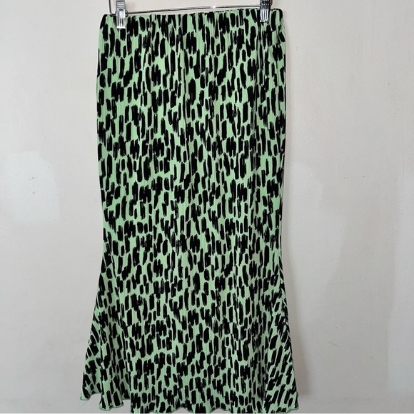 LMT Green and Black Maxi Trumpet Skirt - Picture 1 of 4